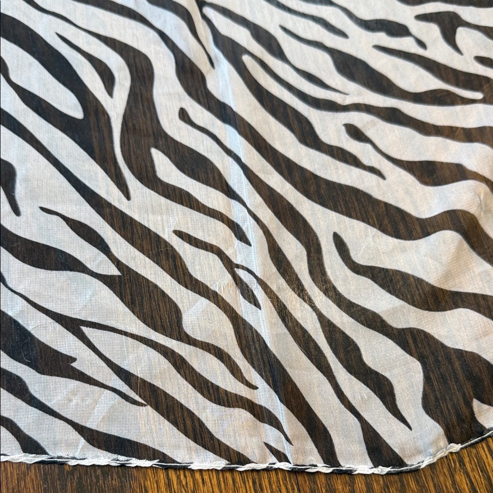 Zebra Print Scarf - Black & White Lightweight 100% silk - Picture 6 of 11